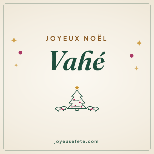 Image carrée « Joyeux Noël Vahé » pour WhatsApp