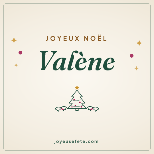Image carrée « Joyeux Noël Valène » pour WhatsApp