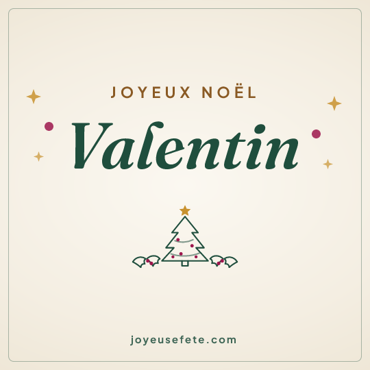 Image carrée « Joyeux Noël Valentin » pour WhatsApp