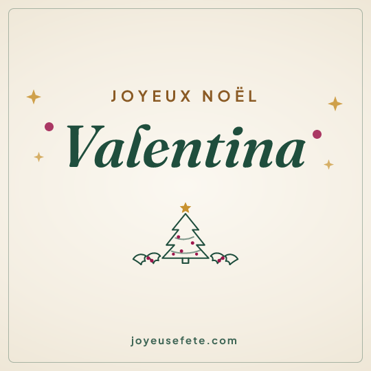 Image carrée « Joyeux Noël Valentina » pour WhatsApp