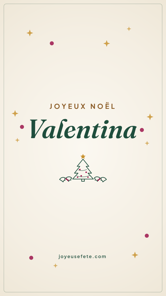 Image « Joyeux Noël Valentina » au format story