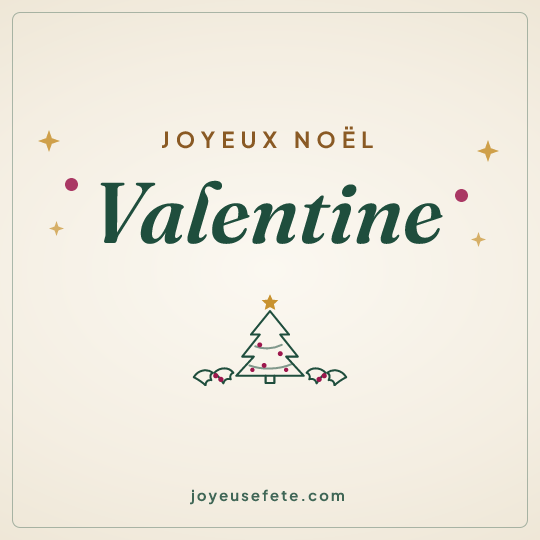 Image carrée « Joyeux Noël Valentine » pour WhatsApp