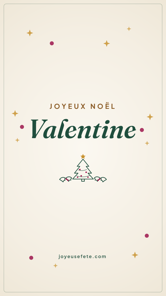 Image « Joyeux Noël Valentine » au format story