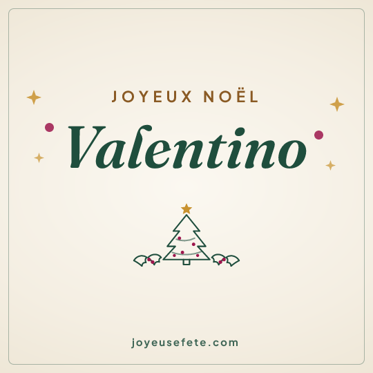 Image carrée « Joyeux Noël Valentino » pour WhatsApp
