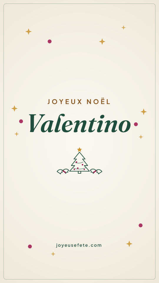 Image « Joyeux Noël Valentino » au format story