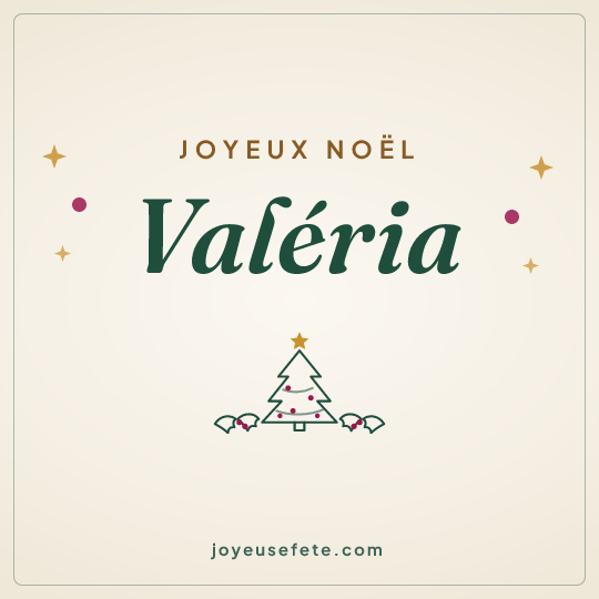 Image carrée « Joyeux Noël Valéria » pour WhatsApp