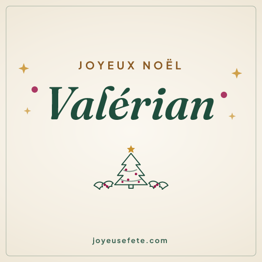 Image carrée « Joyeux Noël Valérian » pour WhatsApp
