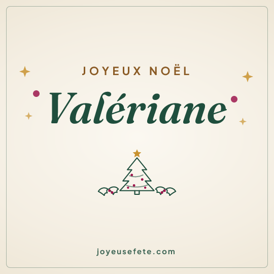 Image carrée « Joyeux Noël Valériane » pour WhatsApp