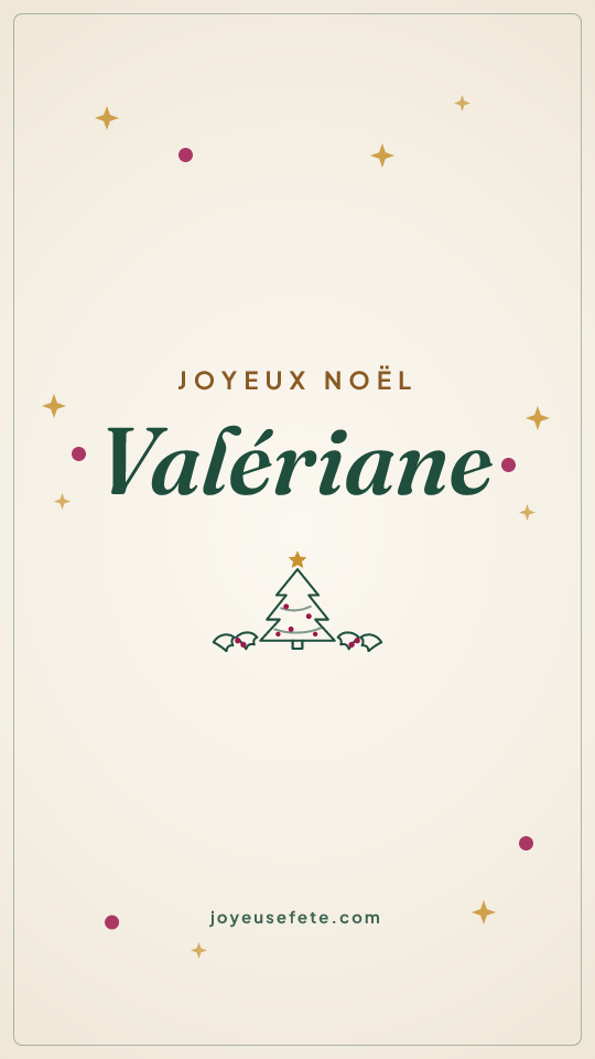 Image « Joyeux Noël Valériane » au format story