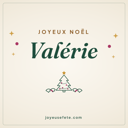 Image carrée « Joyeux Noël Valérie » pour WhatsApp