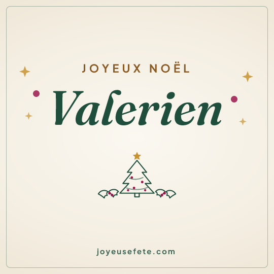 Image carrée « Joyeux Noël Valerien » pour WhatsApp