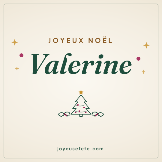 Image carrée « Joyeux Noël Valerine » pour WhatsApp
