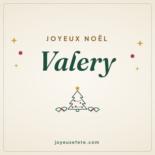 Image carrée « Joyeux Noël Valery » pour WhatsApp
