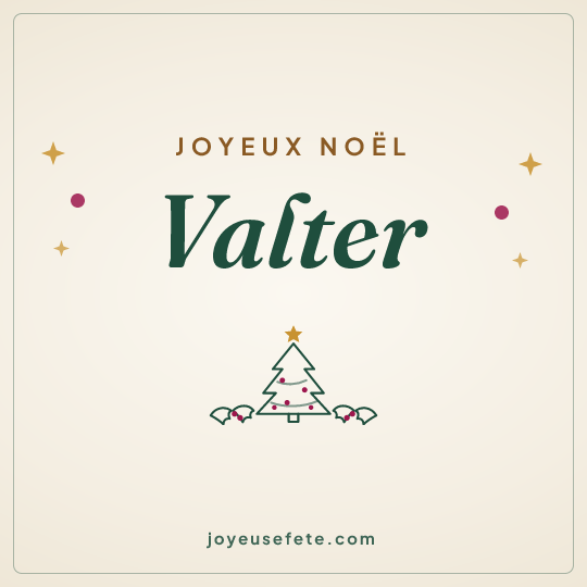 Image carrée « Joyeux Noël Valter » pour WhatsApp