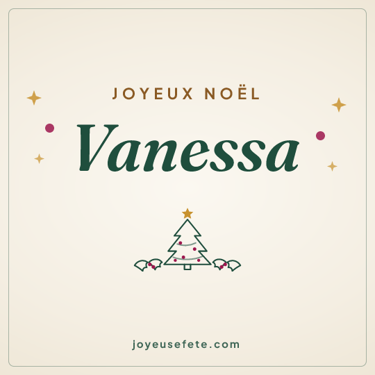 Image carrée « Joyeux Noël Vanessa » pour WhatsApp