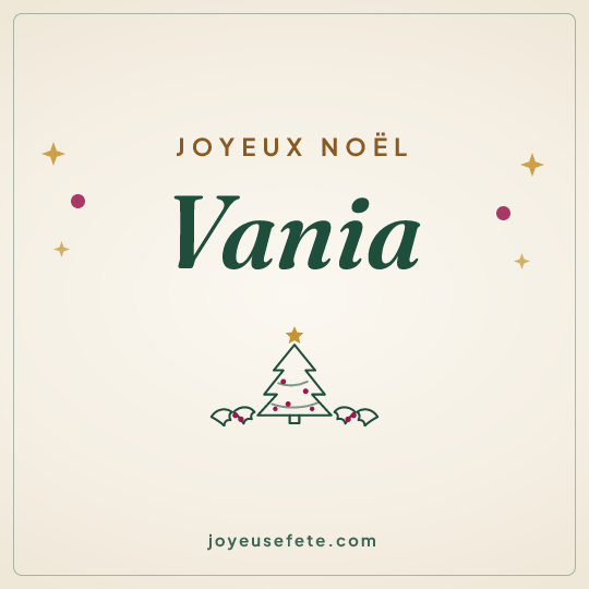 Image carrée « Joyeux Noël Vania » pour WhatsApp