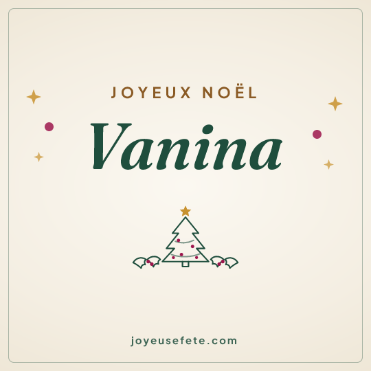 Image carrée « Joyeux Noël Vanina » pour WhatsApp