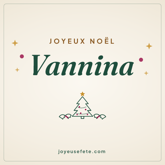Image carrée « Joyeux Noël Vannina » pour WhatsApp