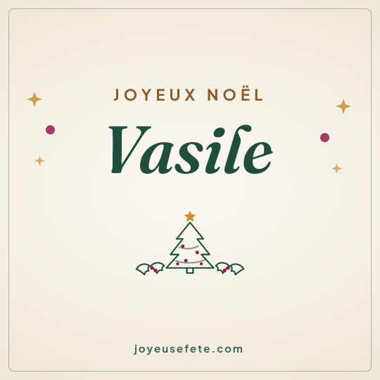 Image carrée « Joyeux Noël Vasile » pour WhatsApp