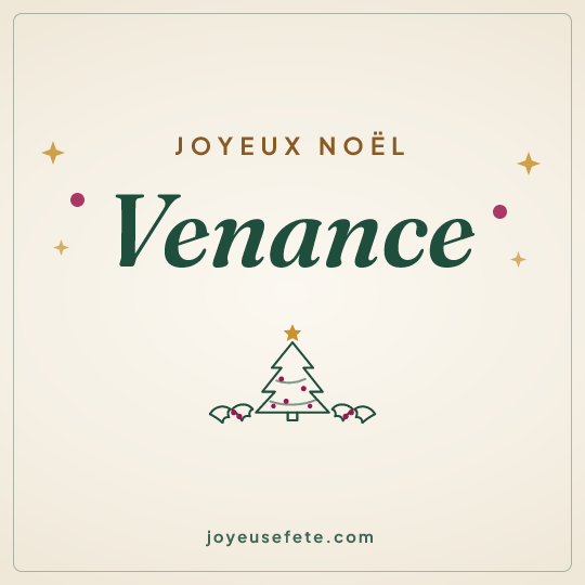 Image carrée « Joyeux Noël Venance » pour WhatsApp