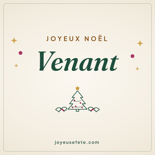 Image carrée « Joyeux Noël Venant » pour WhatsApp
