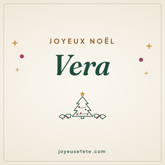 Image carrée « Joyeux Noël Vera » pour WhatsApp