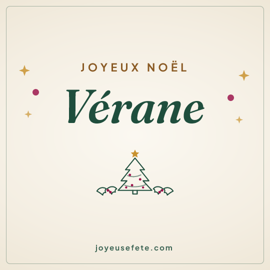 Image carrée « Joyeux Noël Vérane » pour WhatsApp