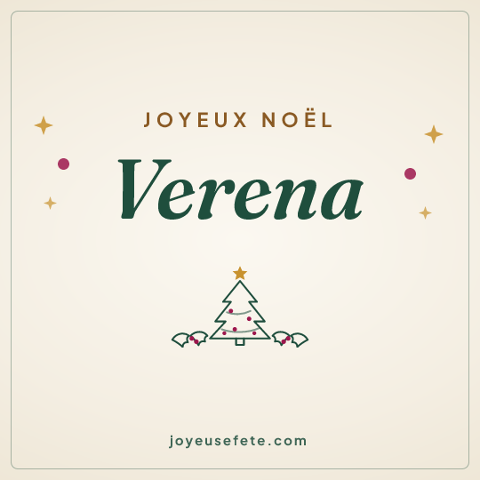 Image carrée « Joyeux Noël Verena » pour WhatsApp
