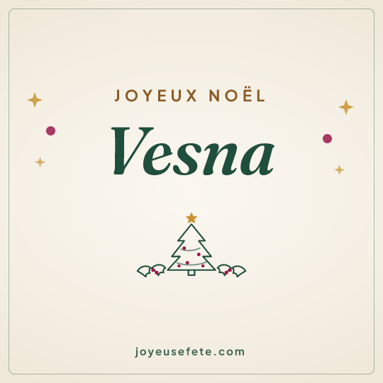Image carrée « Joyeux Noël Vesna » pour WhatsApp