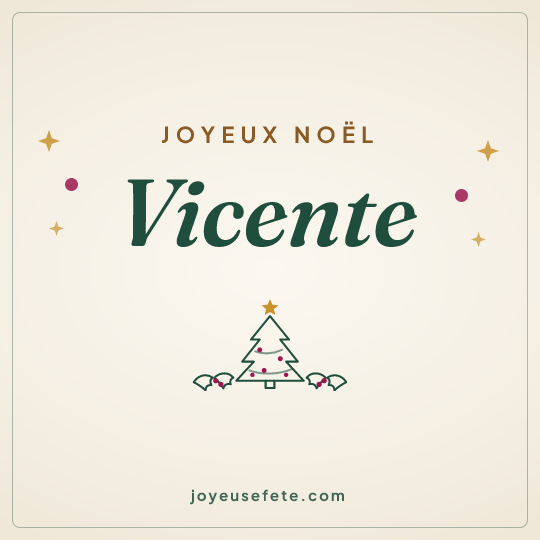 Image carrée « Joyeux Noël Vicente » pour WhatsApp