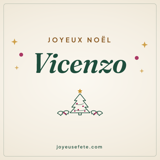 Image carrée « Joyeux Noël Vicenzo » pour WhatsApp
