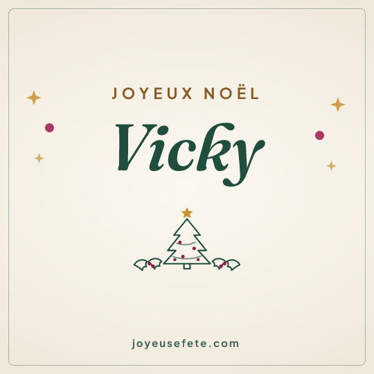 Image carrée « Joyeux Noël Vicky » pour WhatsApp