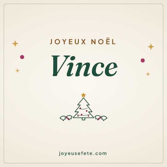 Image carrée « Joyeux Noël Vince » pour WhatsApp
