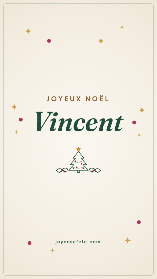 Image « Joyeux Noël Vincent » au format story