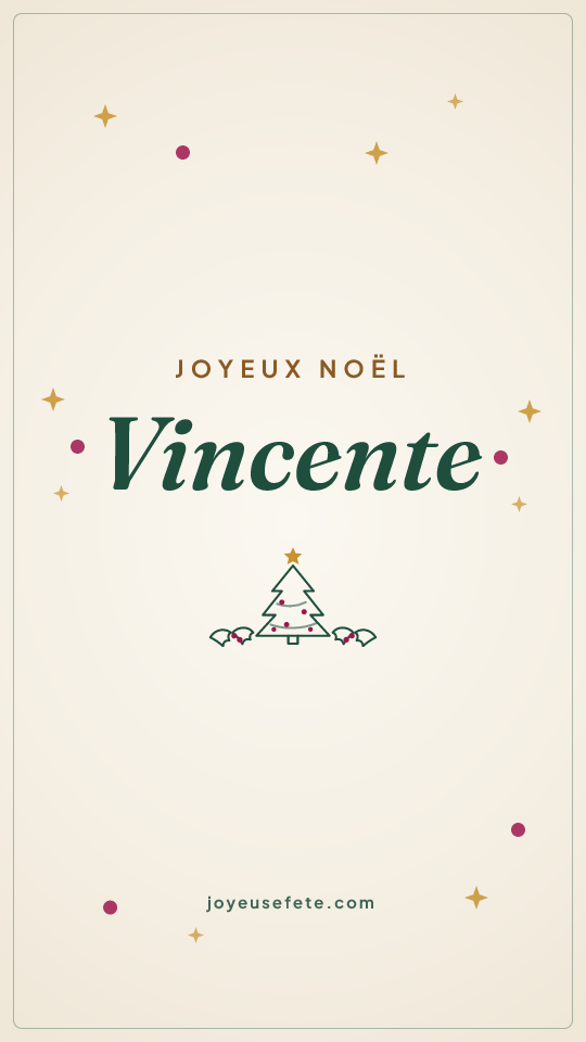 Image « Joyeux Noël Vincente » au format story