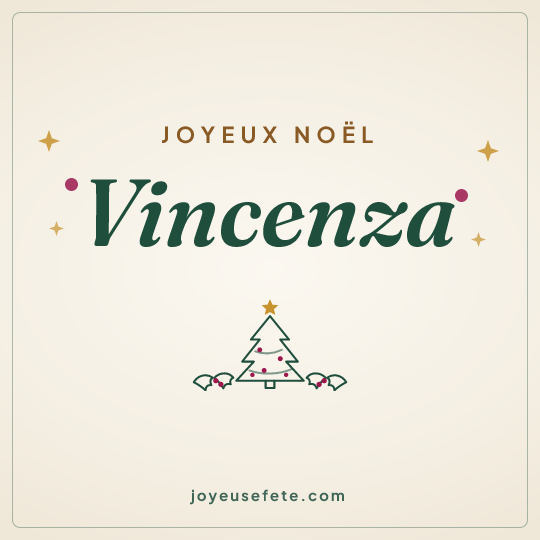 Image carrée « Joyeux Noël Vincenza » pour WhatsApp