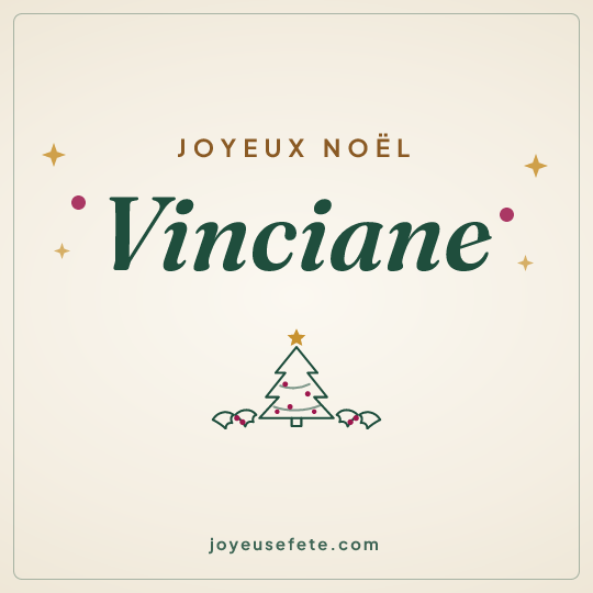Image carrée « Joyeux Noël Vinciane » pour WhatsApp