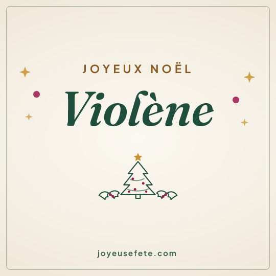 Image carrée « Joyeux Noël Violène » pour WhatsApp