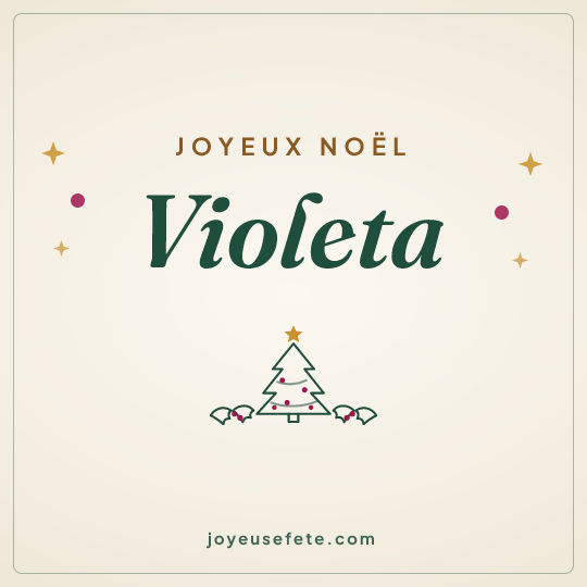 Image carrée « Joyeux Noël Violeta » pour WhatsApp