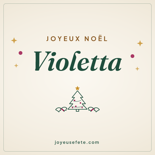 Image carrée « Joyeux Noël Violetta » pour WhatsApp