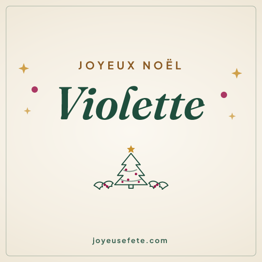 Image carrée « Joyeux Noël Violette » pour WhatsApp