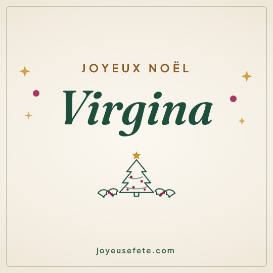 Image carrée « Joyeux Noël Virgina » pour WhatsApp