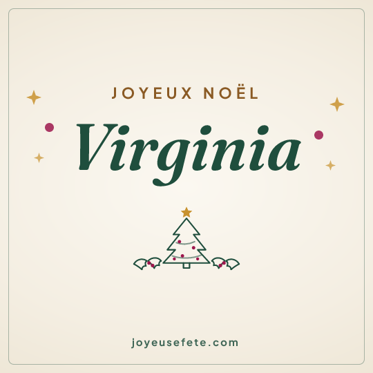 Image carrée « Joyeux Noël Virginia » pour WhatsApp