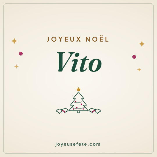 Image carrée « Joyeux Noël Vito » pour WhatsApp