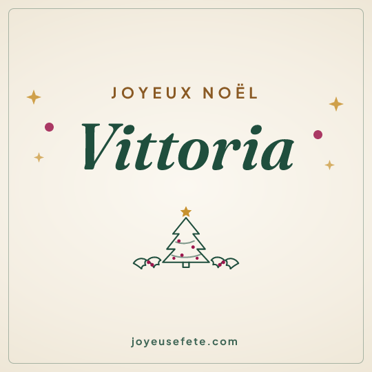 Image carrée « Joyeux Noël Vittoria » pour WhatsApp