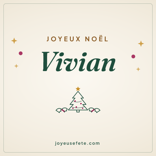 Image carrée « Joyeux Noël Vivian » pour WhatsApp