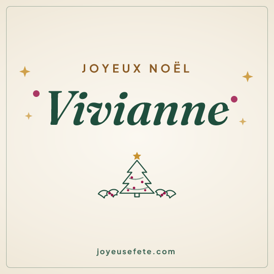 Image carrée « Joyeux Noël Vivianne » pour WhatsApp