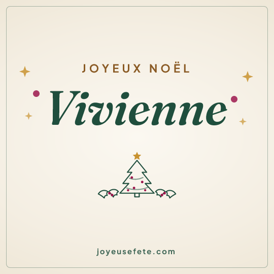 Image carrée « Joyeux Noël Vivienne » pour WhatsApp
