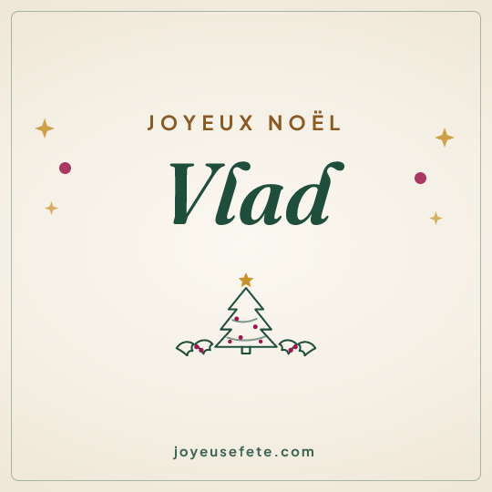 Image carrée « Joyeux Noël Vlad » pour WhatsApp