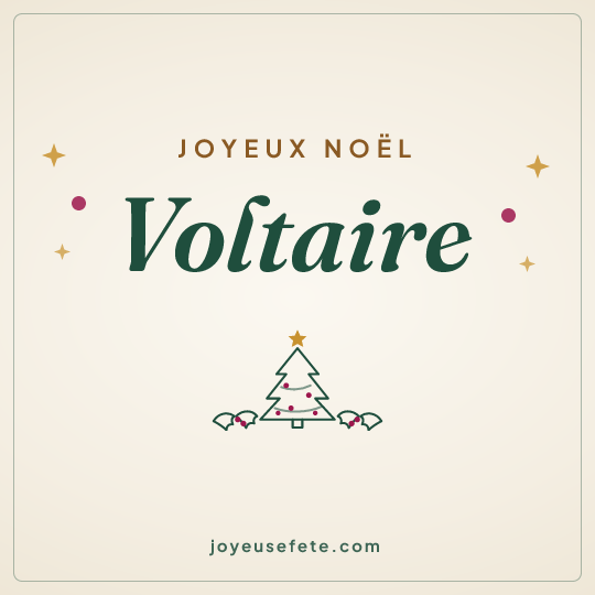 Image carrée « Joyeux Noël Voltaire » pour WhatsApp